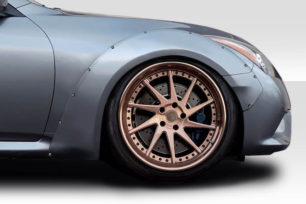 2008-2015 Infiniti G37 Q60 Circuit Style Front Fender Flares - FRP