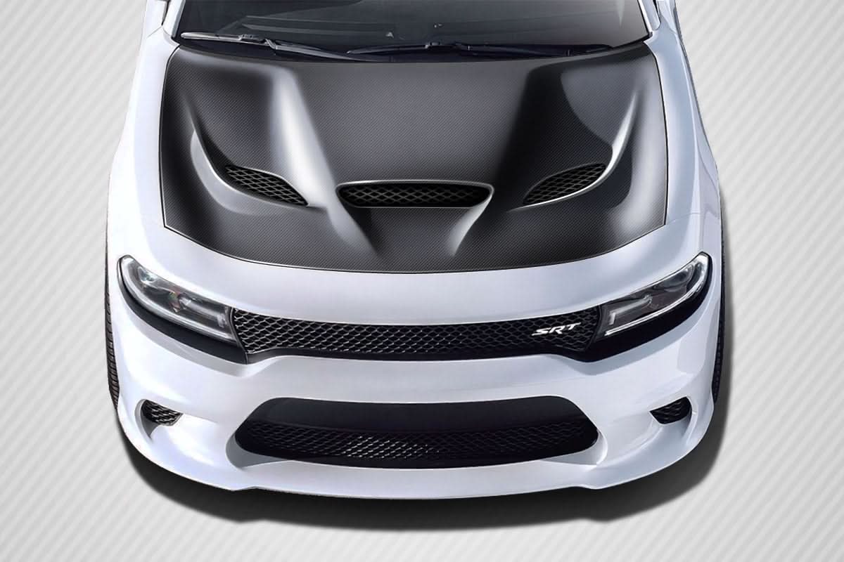 2015-2023 Dodge Charger Dritech Hellcat Look Hood - Carbon Fiber