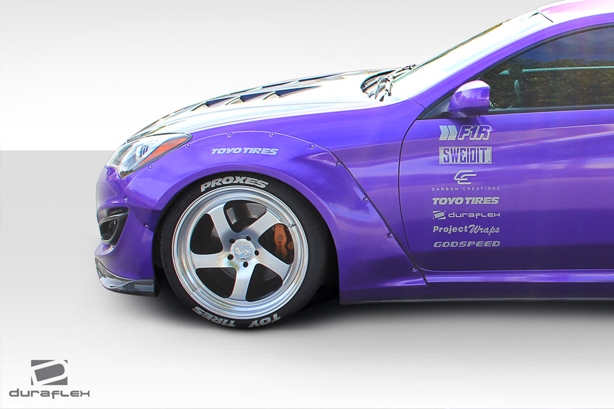 2010-2016 Hyundai Genesis Coupe 2dr Duraflex Circuit 75 MM Fender Flare Kit - 4 Piece