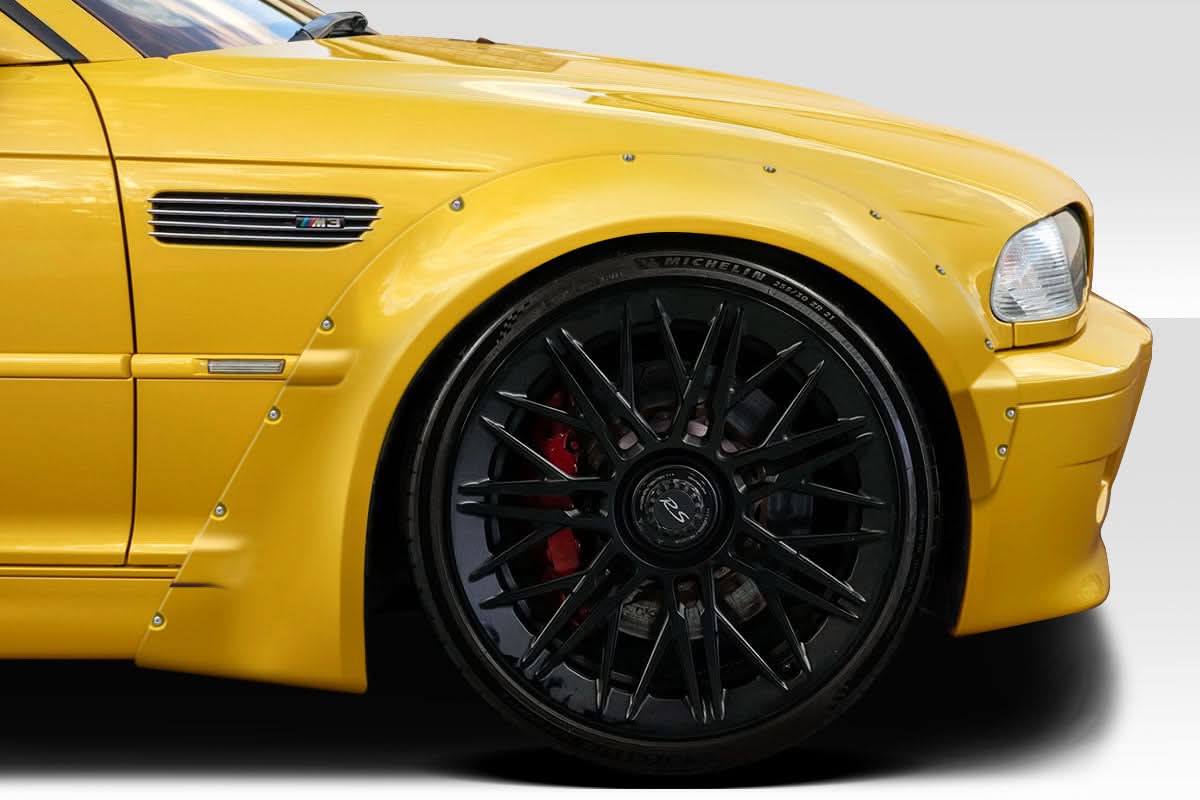 2001-2006 BMW M3 E46 Circuit Style 50mm Front Fender Flares - FRP