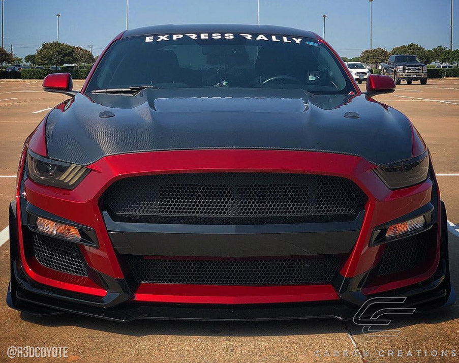 2015-2017 Ford Mustang Carbon Creations GT350 Look Hood - 1 Piece