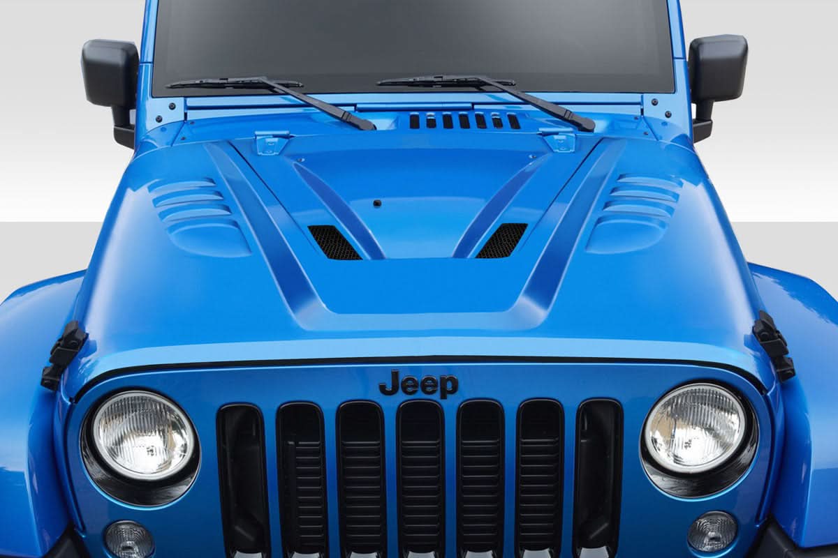 2007-2018 Jeep Wrangler ABR Style Hood - 1 Piece - FRP