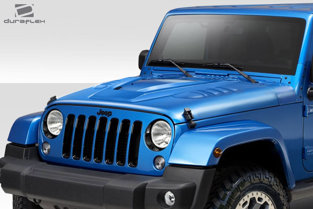 2007-2018 Jeep Wrangler ABR Style Hood - 1 Piece - FRP