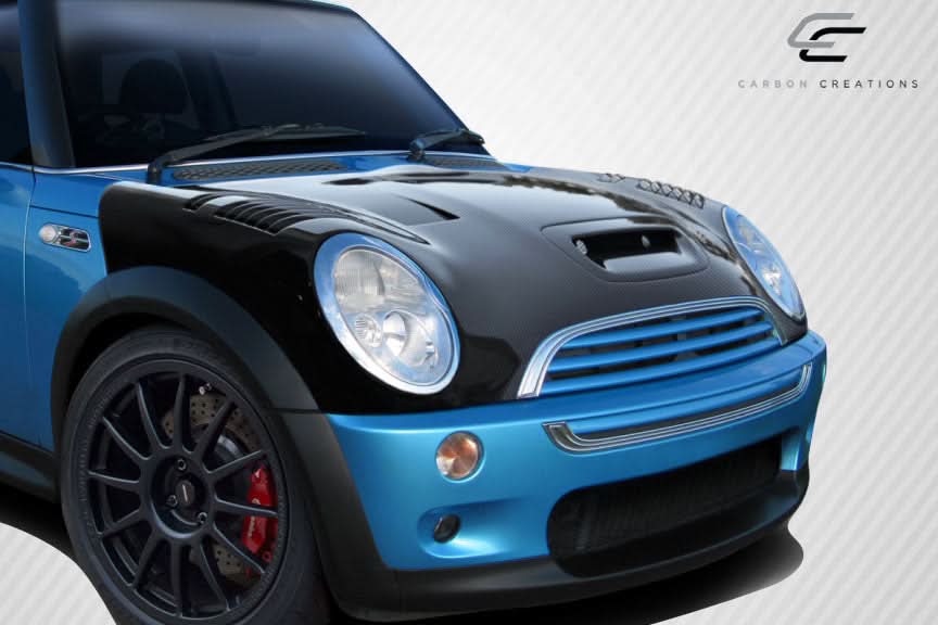 2002-2008 Mini Cooper Racer Style Hood - Carbon Fiber