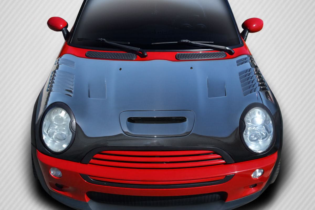 2002-2008 Mini Cooper Racer Style Hood - Carbon Fiber