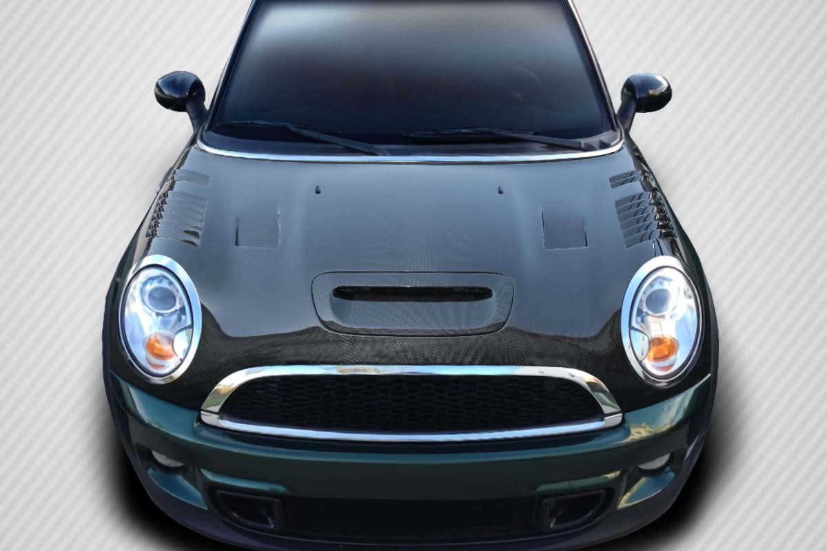 2007-2015 Mini Cooper Racer Style Hood - Carbon Fiber