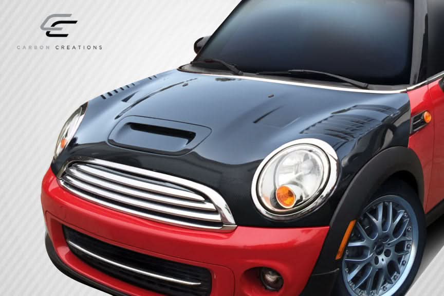 2007-2015 Mini Cooper Racer Style Hood - Carbon Fiber