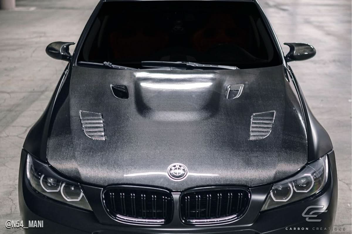 2009-2011 BMW 3 Series E90 DriTech AF1 Style Hood - Carbon Fiber