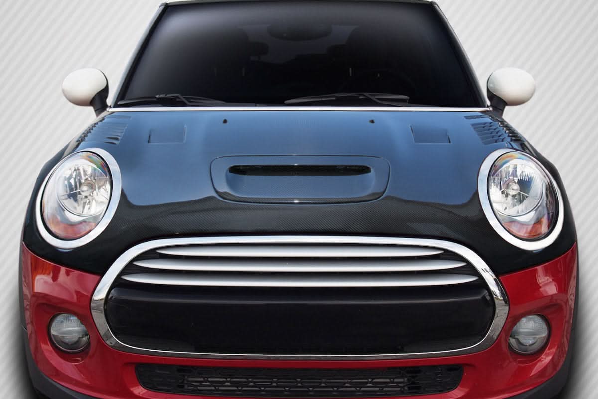 2014-2024 Mini Cooper S Racer Style Hood - Dry Carbon Fiber