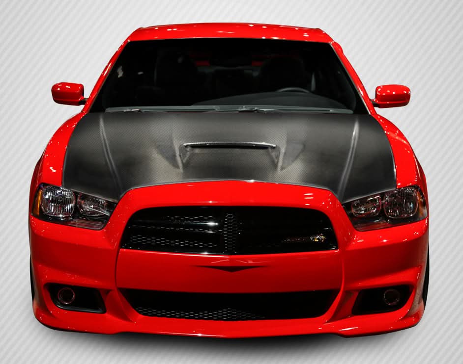 2011-2014 Dodge Charger SRT2 Style Hood - Carbon Fiber