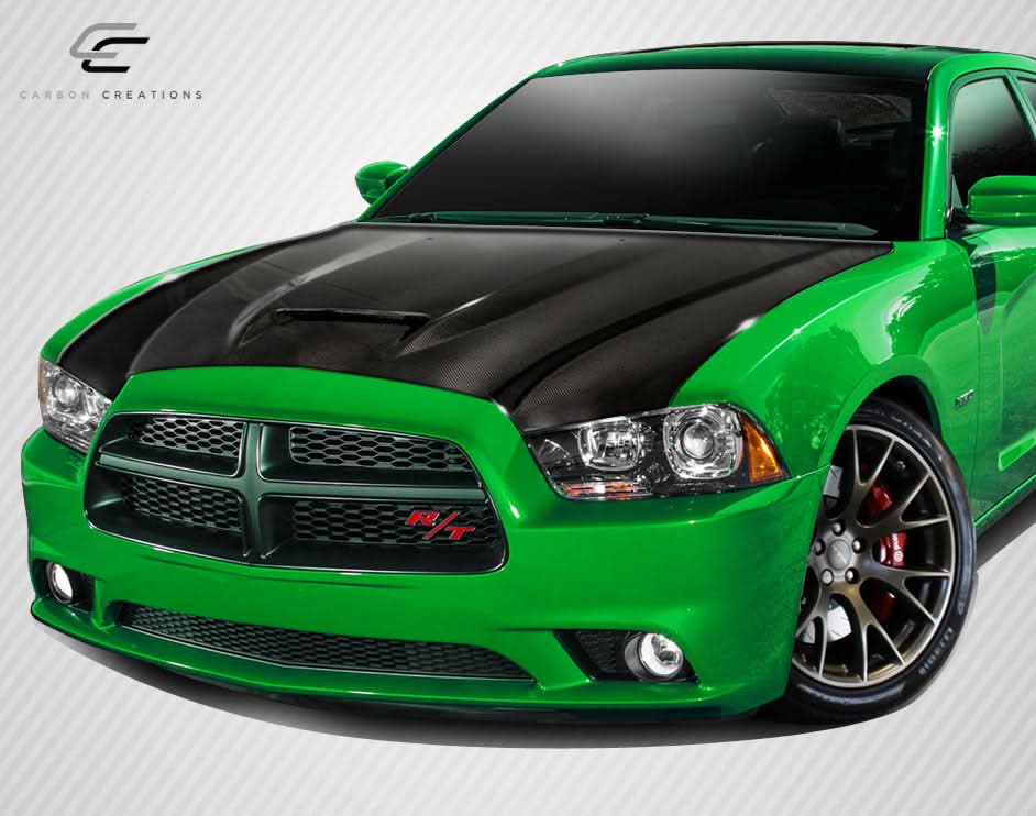 2011-2014 Dodge Charger SRT2 Style Hood - Carbon Fiber