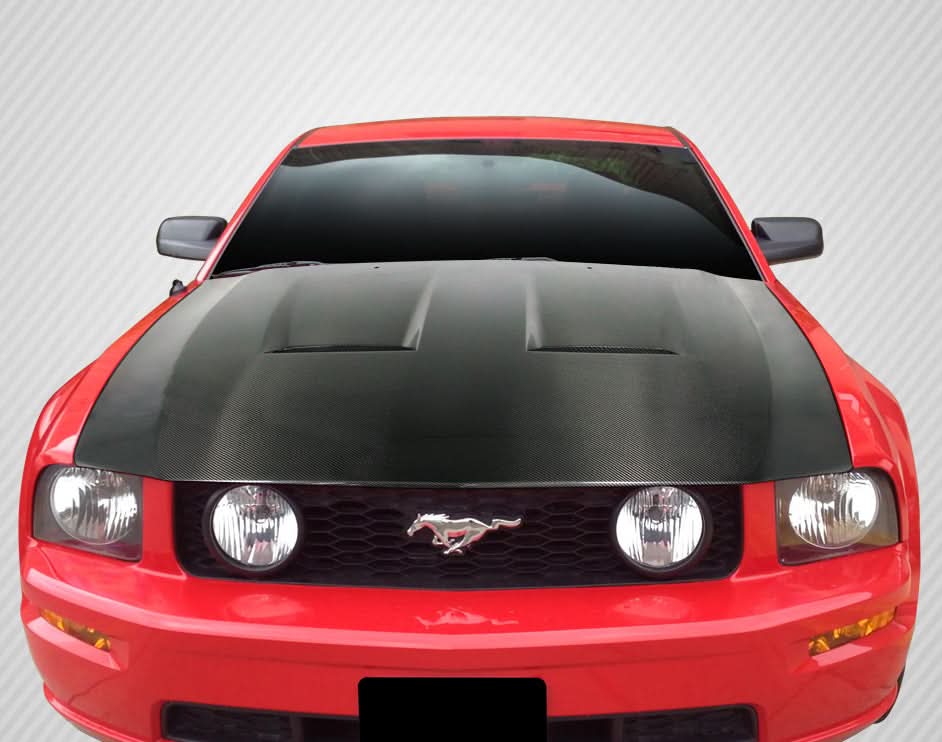2005-2009 Ford Mustang CVX Style Hood - Carbon Fiber