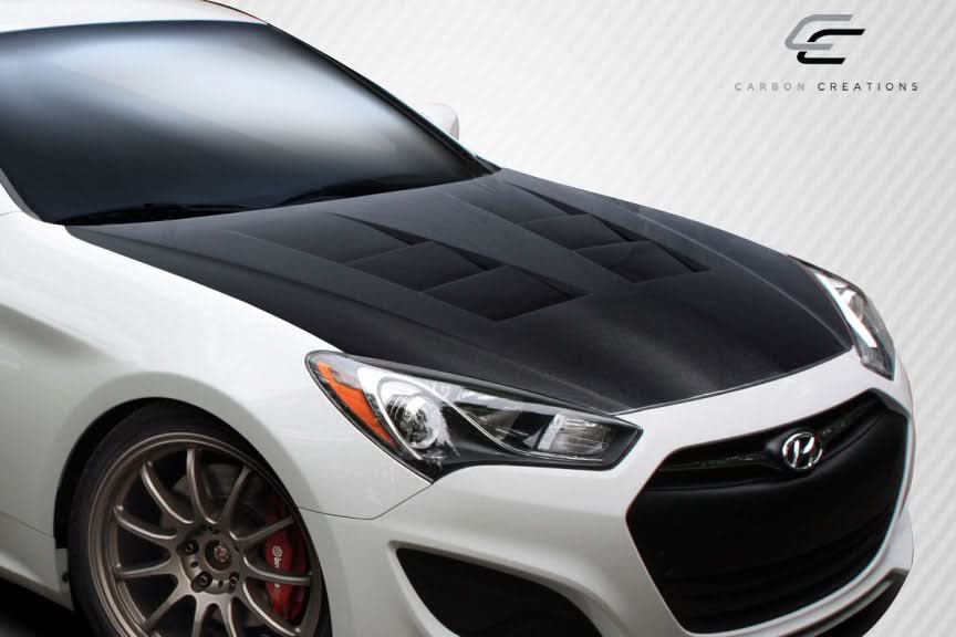 2013-2016 Hyundai Genesis Coupe TS-1 Style Hood - Carbon Fiber