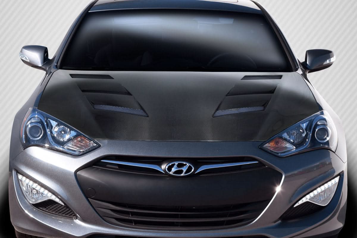 2013-2016 Hyundai Genesis Coupe AM-S Style Hood - Carbon Fiber