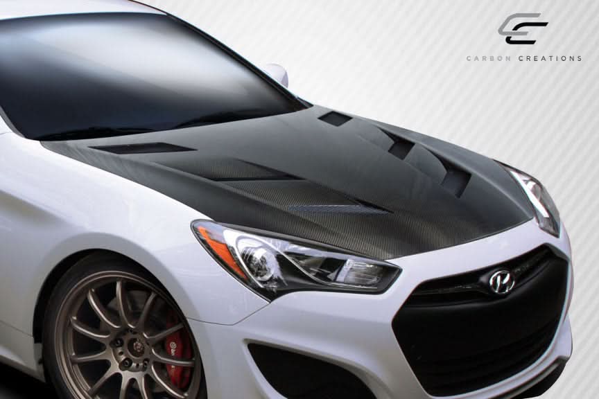 2013-2016 Hyundai Genesis Coupe AM-S Style Hood - Carbon Fiber