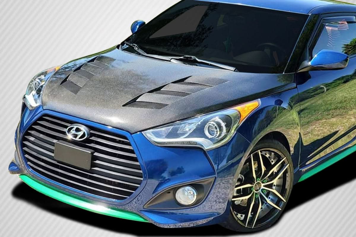 2012-2017 Hyundai Veloster AM-S Style Hood - Dry Carbon
