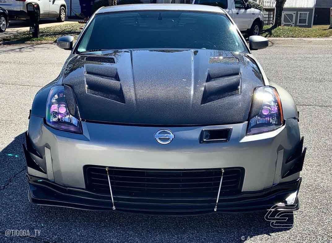 2003-2006 Nissan 350Z AM-S Style Hood - Carbon Fiber