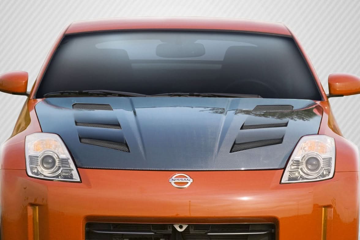 2007-2008 Nissan 350Z AM-S Style Hood - Carbon Fiber