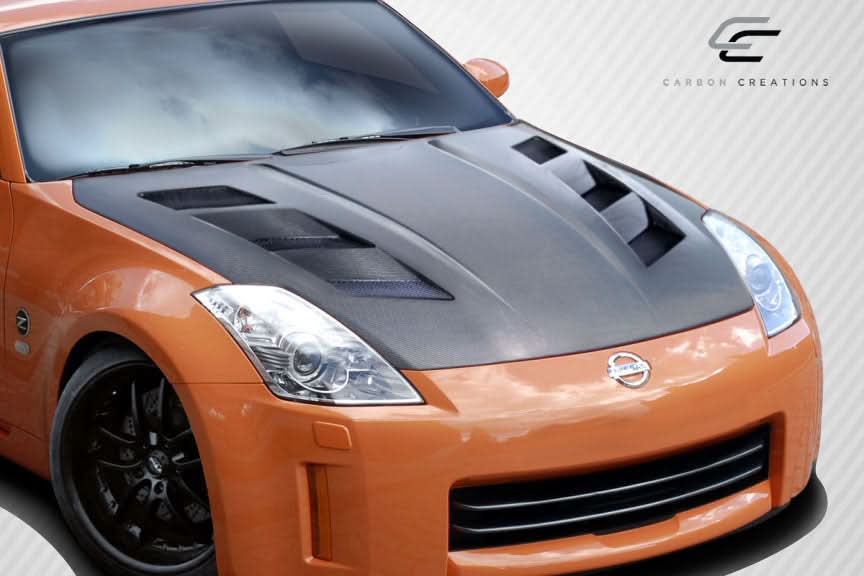 2007-2008 Nissan 350Z AM-S Style Hood - Carbon Fiber