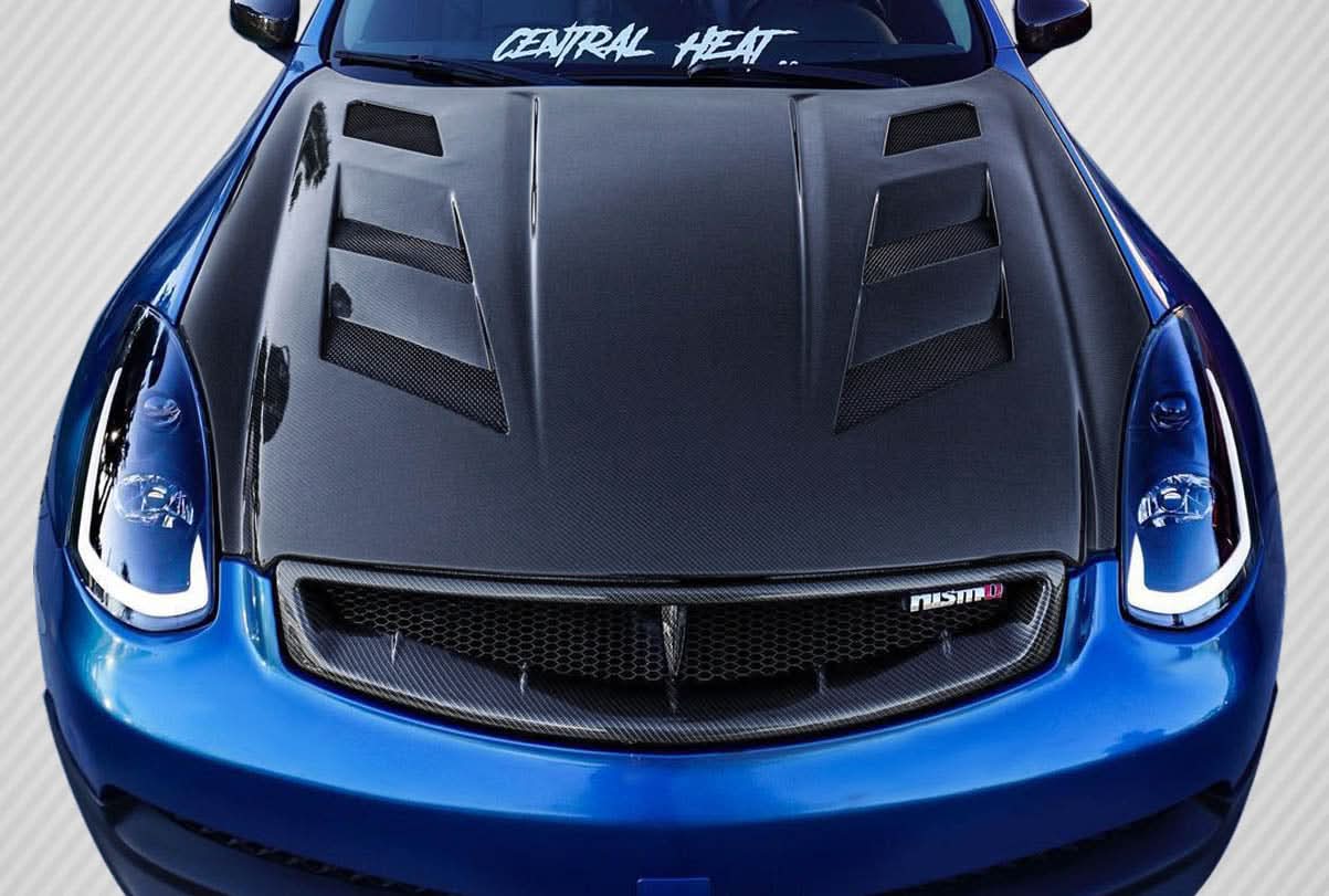 2003-2007 Infiniti G35 AM-S Style Hood - Carbon Fiber