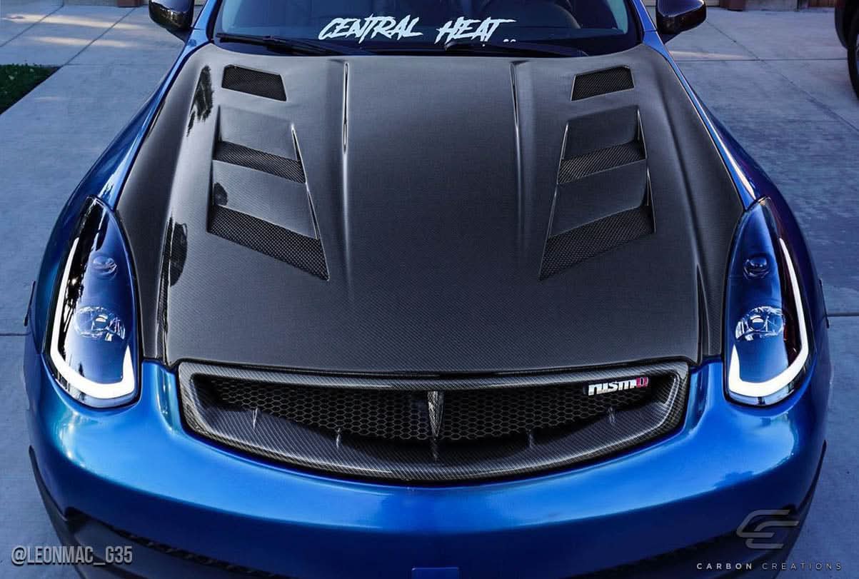 2003-2007 Infiniti G35 AM-S Style Hood - Carbon Fiber