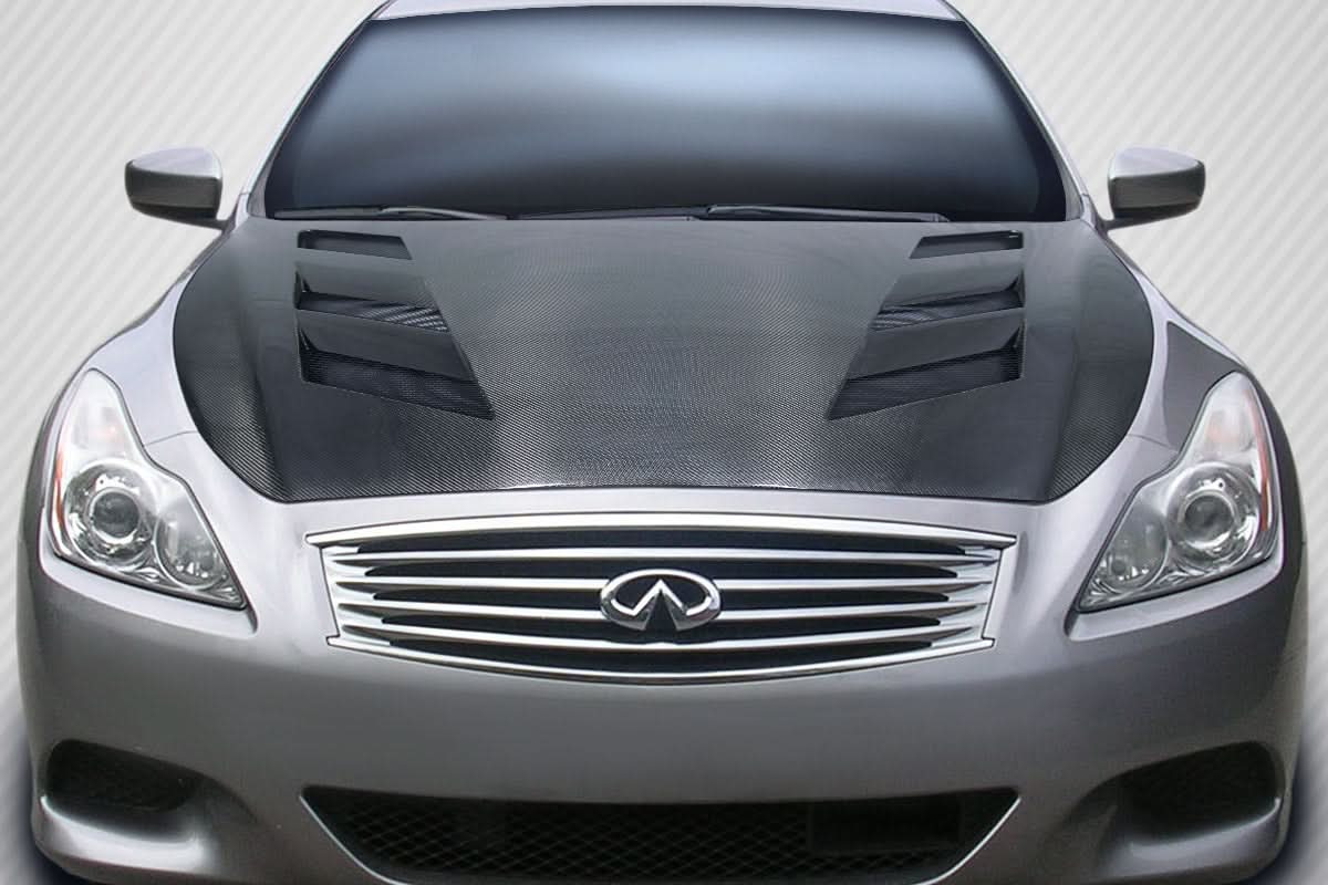2008-2015 Infiniti G37/Q60 AM-S Style Hood - Carbon Fiber