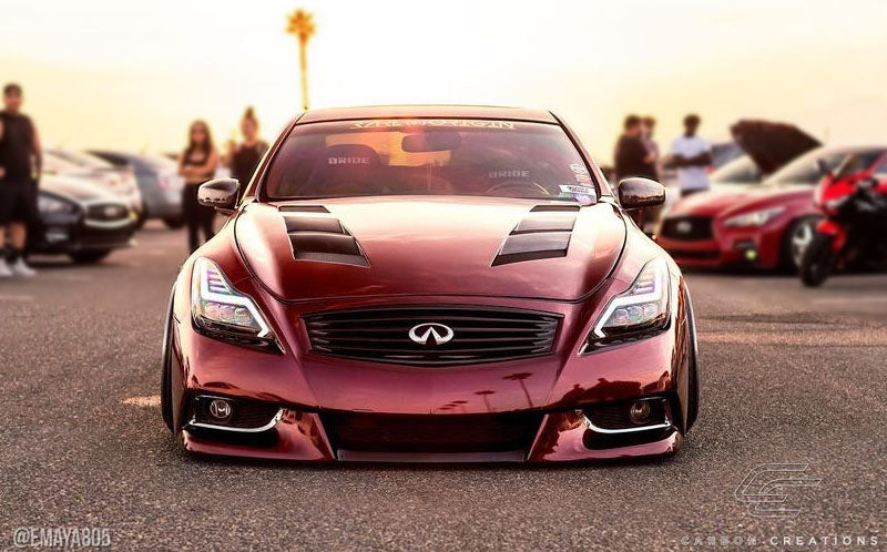 2008-2015 Infiniti G37/Q60 AM-S Style Hood - Carbon Fiber