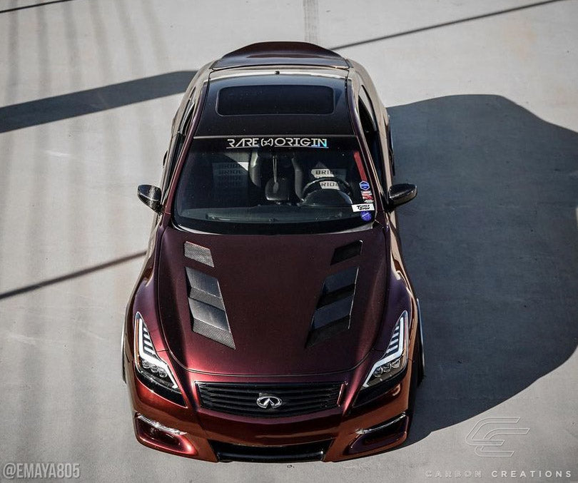 2008-2015 Infiniti G37/Q60 AM-S Style Hood - Carbon Fiber
