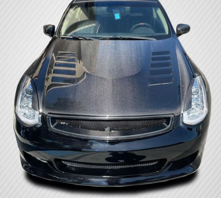2003-2007 Infiniti G35 O Design Style Hood - Carbon Fiber