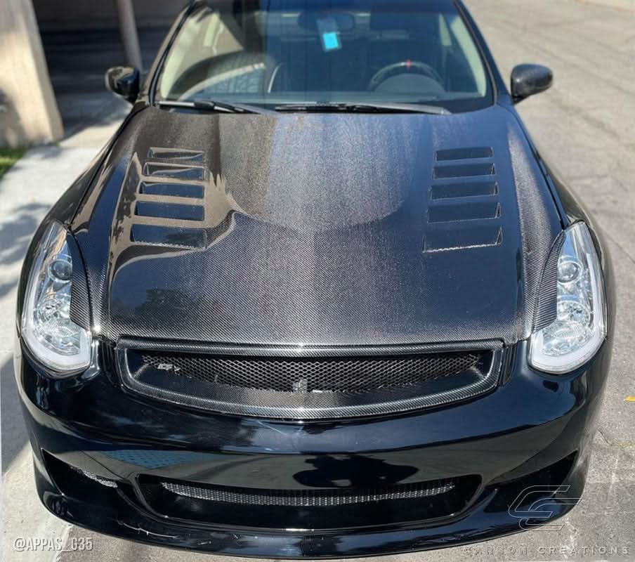 2003-2007 Infiniti G35 O Design Style Hood - Carbon Fiber