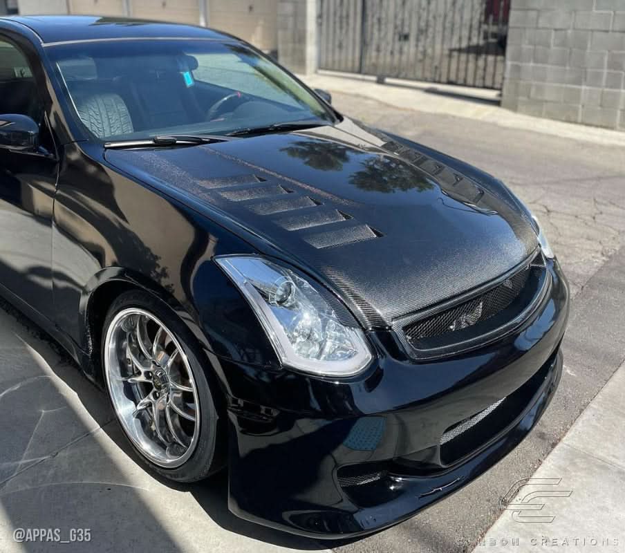 2003-2007 Infiniti G35 O Design Style Hood - Carbon Fiber
