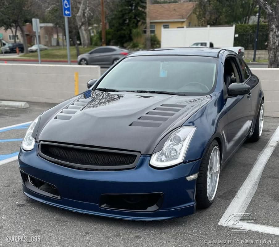 2003-2007 Infiniti G35 O Design Style Hood - Carbon Fiber