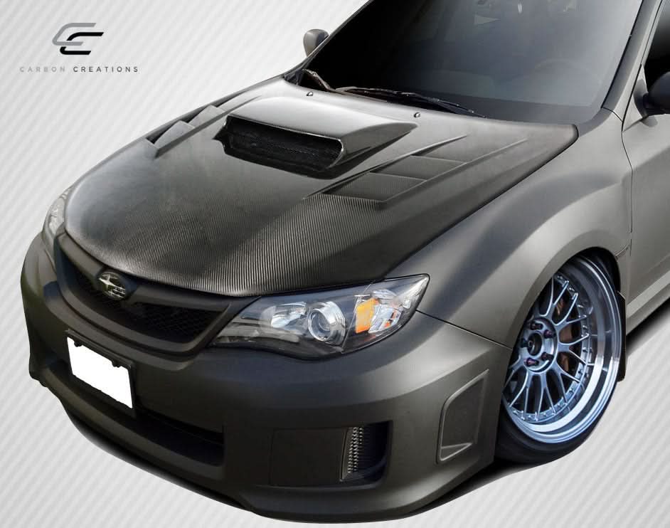 2008-2014 Subaru Impreza WRX STI TS-1 Style Hood - Dry Carbon