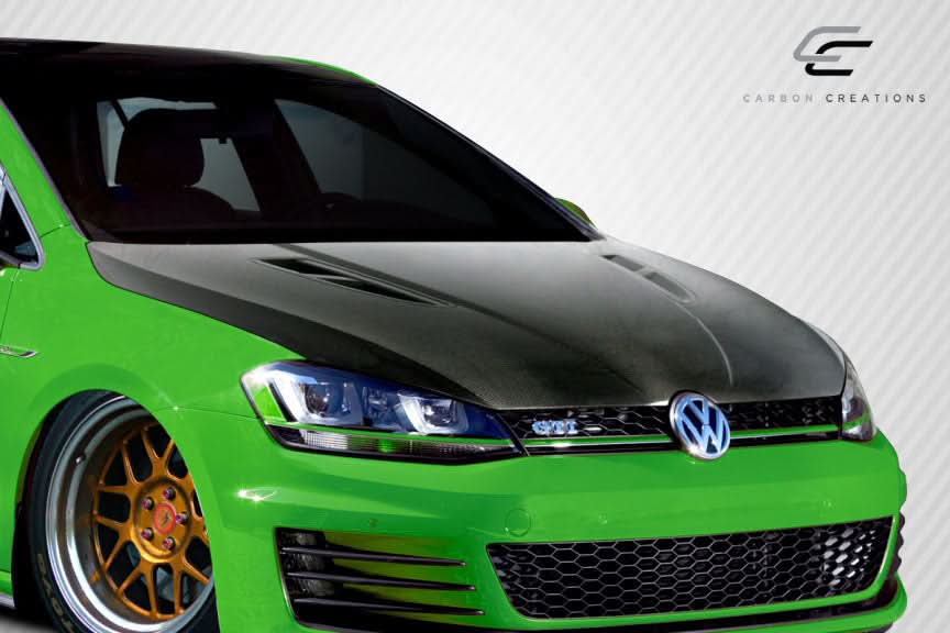 2015-2021 Volkswagen Golf GTI K Design Style Hood - Carbon Fiber