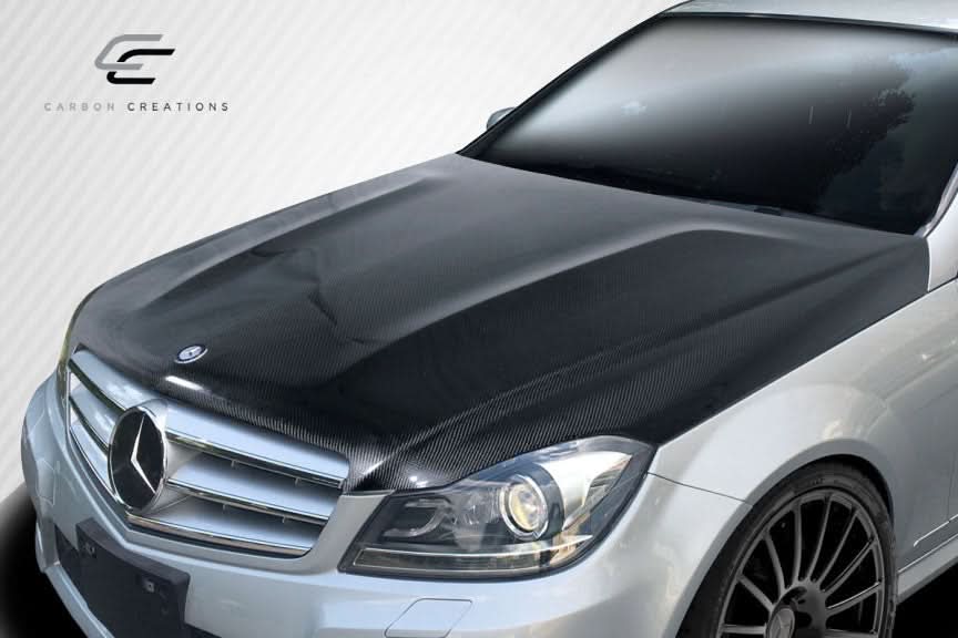 2012-2014 Mercedes C Class C63 Look Hood - Carbon Fiber