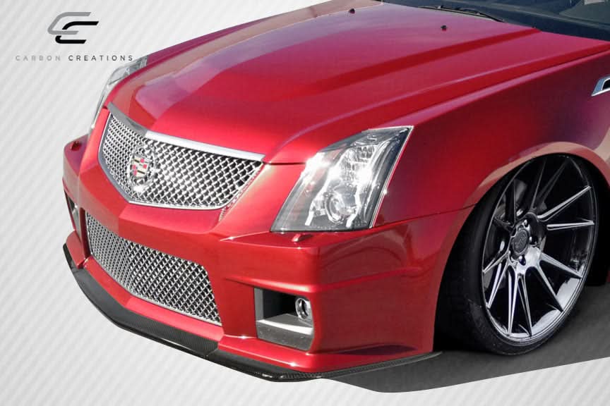 2009-2014 Cadillac CTS-V G2 Style Front Splitter - 3 Piece Carbon Fiber