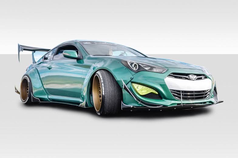 2010-2016 Hyundai Genesis Coupe Circuit 75mm Fender Flare Kit - FRP