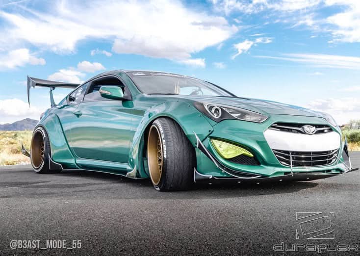 2010-2016 Hyundai Genesis Coupe Circuit 75mm Fender Flare Kit - FRP