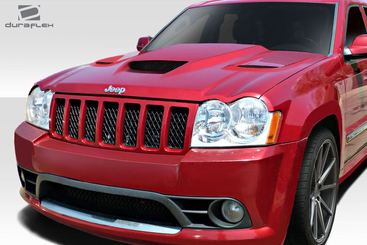 2005-2010 Jeep Grand Cherokee Hellcat Look Hood - 1 Piece - FRP