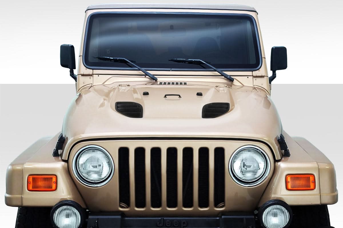 1997-2006 Jeep Wrangler Power Dome Style Hood - 1 Piece - FRP