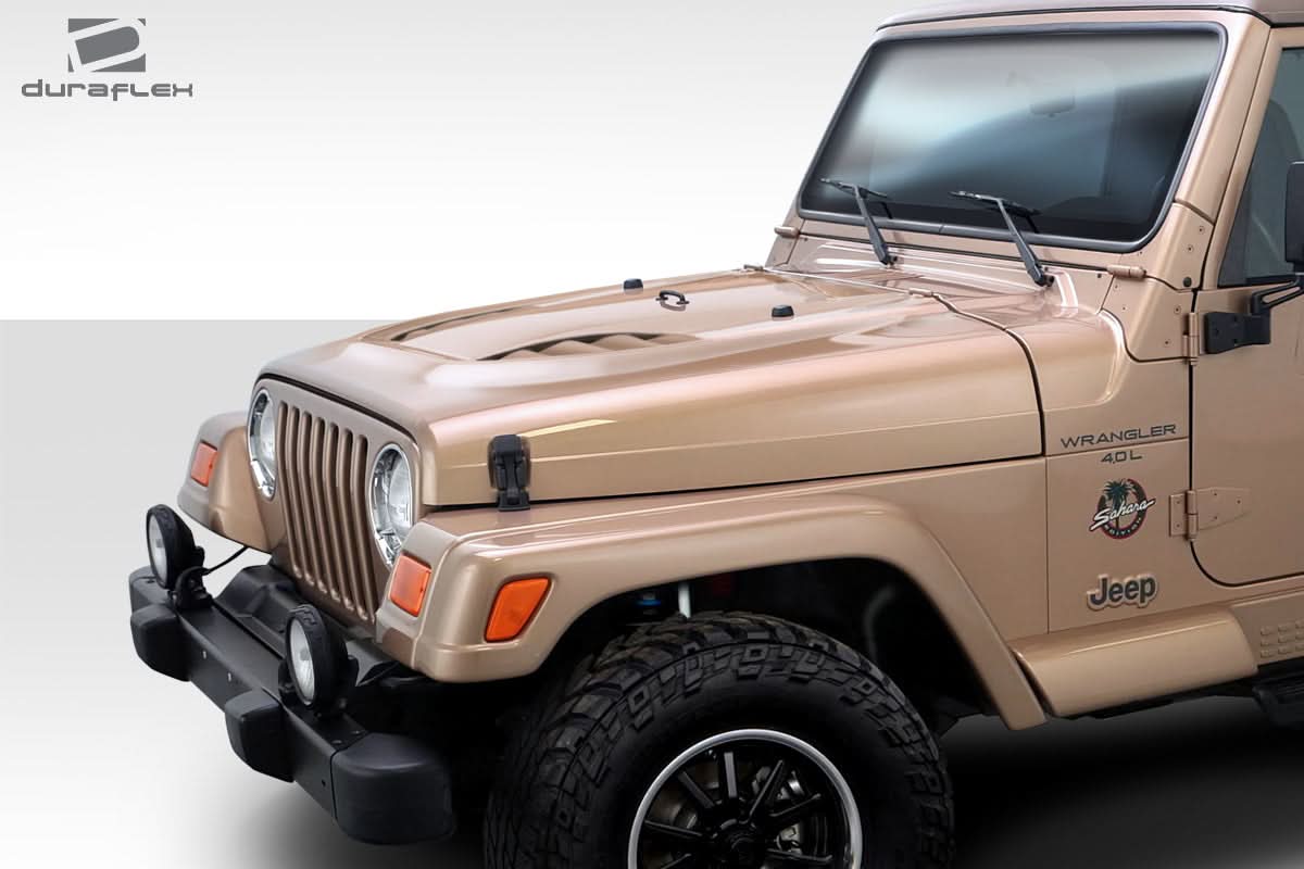 1997-2006 Jeep Wrangler Power Dome Style Hood - 1 Piece - FRP