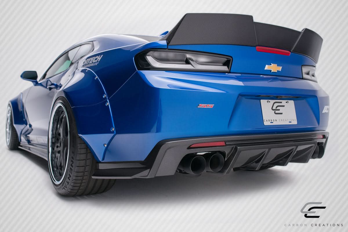2016-2018 Chevrolet Camaro Grid Style Rear Diffuser - Carbon Fiber