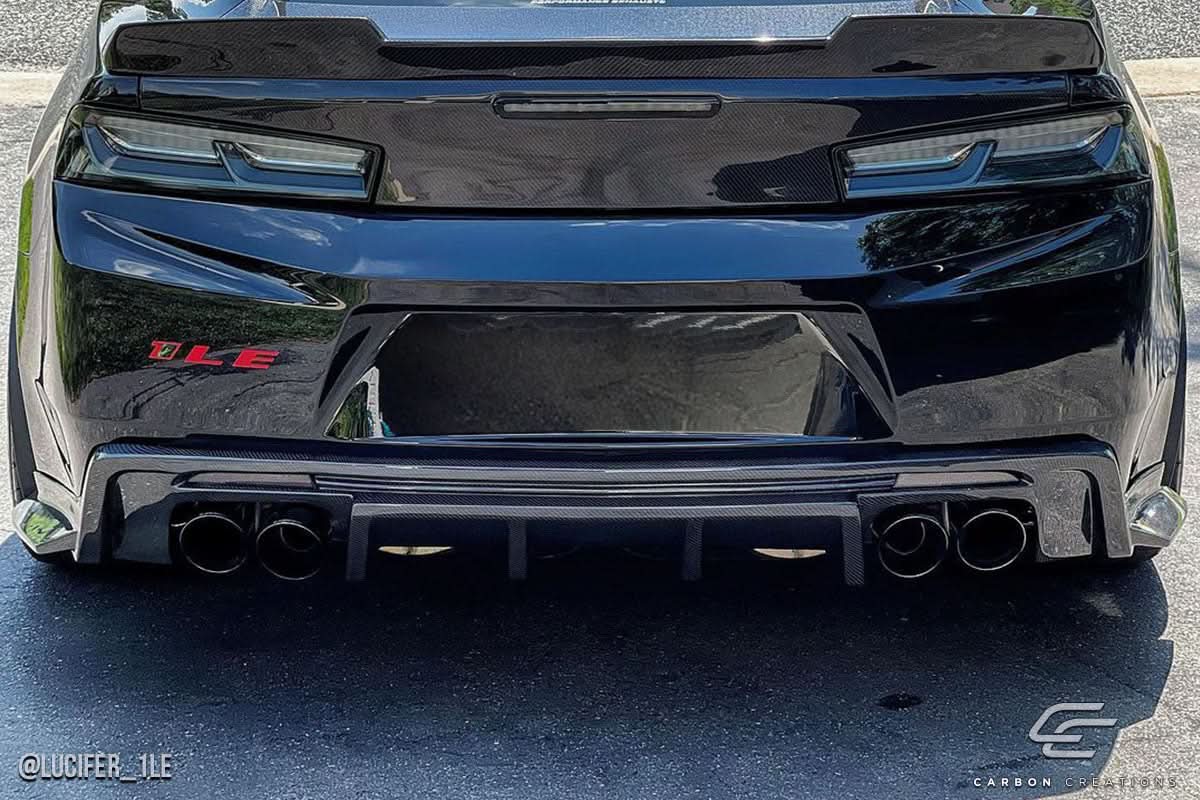 2016-2018 Chevrolet Camaro Grid Style Rear Diffuser - Carbon Fiber