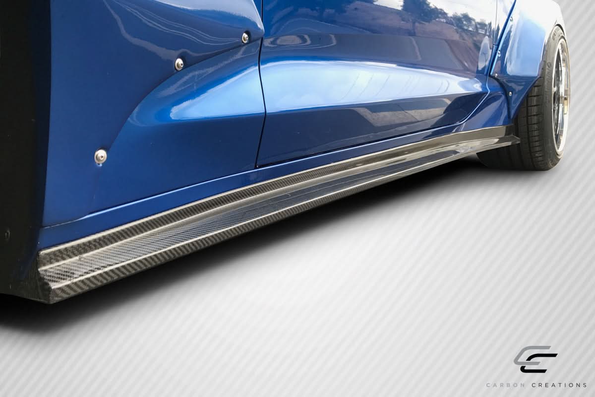 2016-2023 Chevrolet Camaro Grid Style Side Splitters - Carbon Fiber