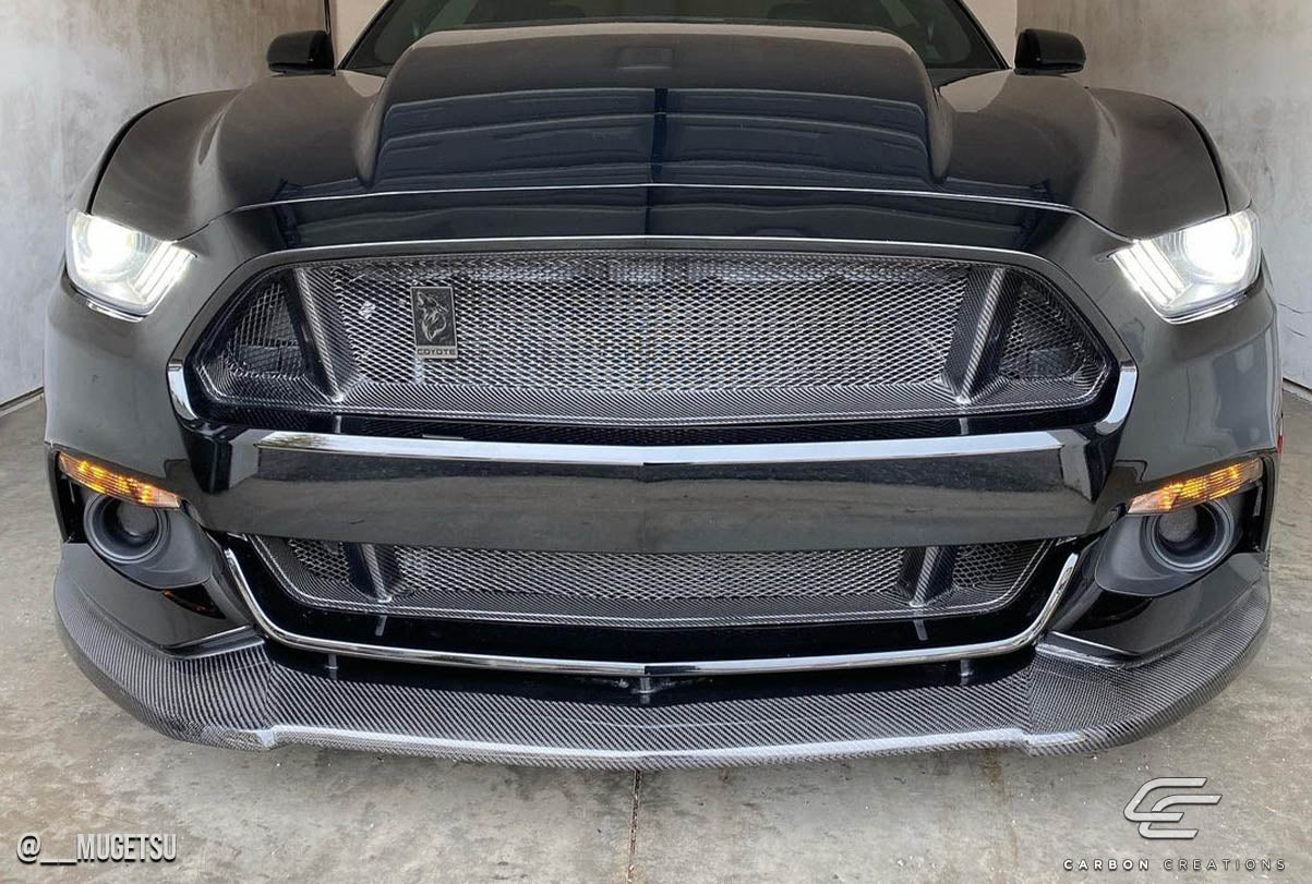 2015-2017 Ford Mustang CVX Style Front Lip Spoiler - Carbon Fiber