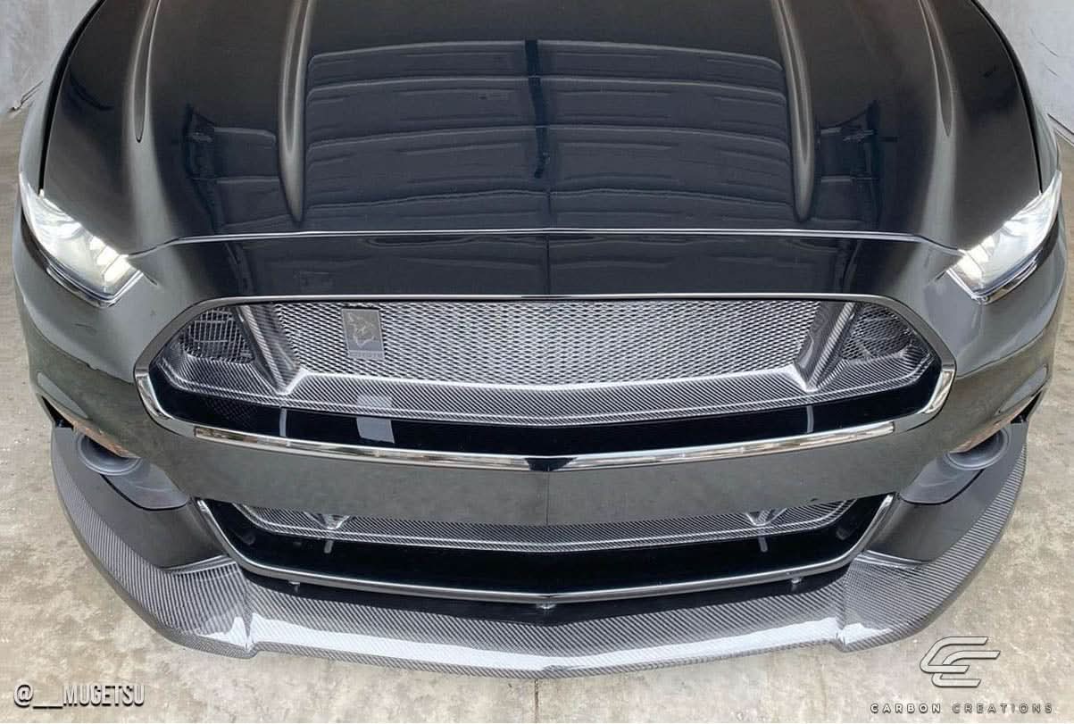 2015-2017 Ford Mustang CVX Style Front Lip Spoiler - Carbon Fiber