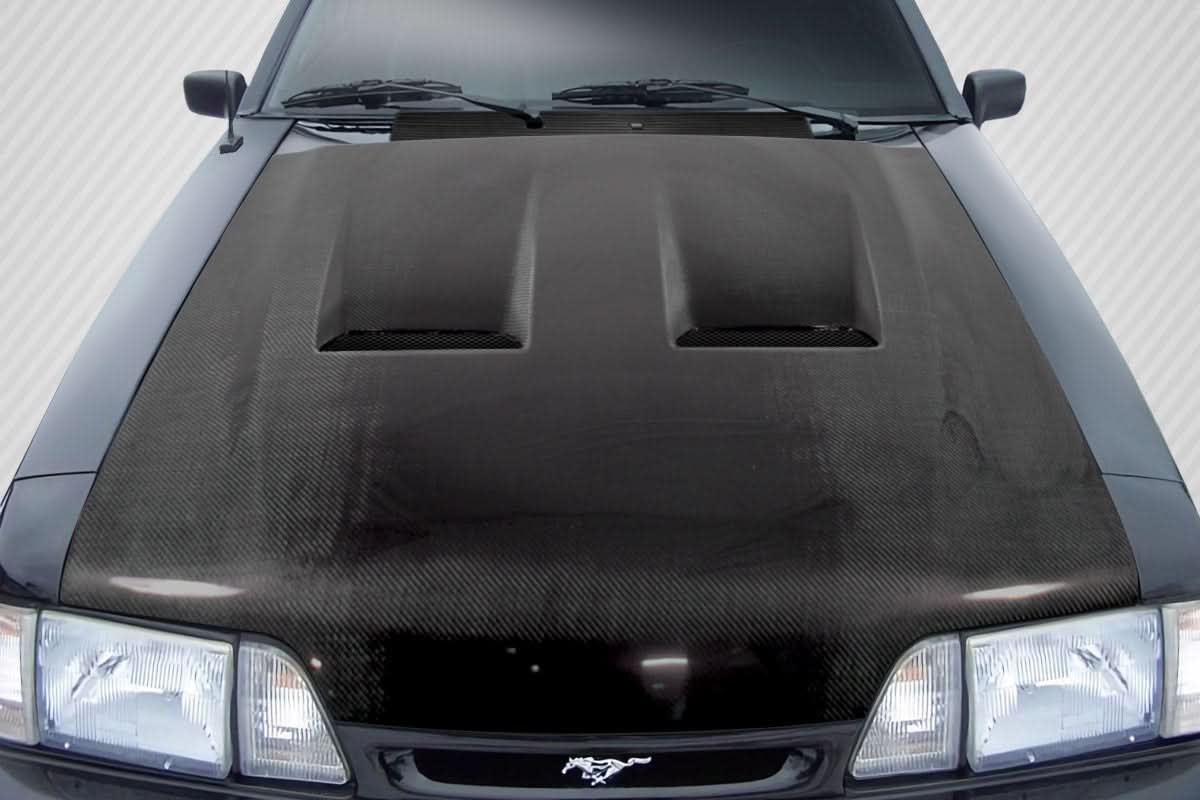1987-1993 Ford Mustang Heat Extractor Hood - Carbon Fiber