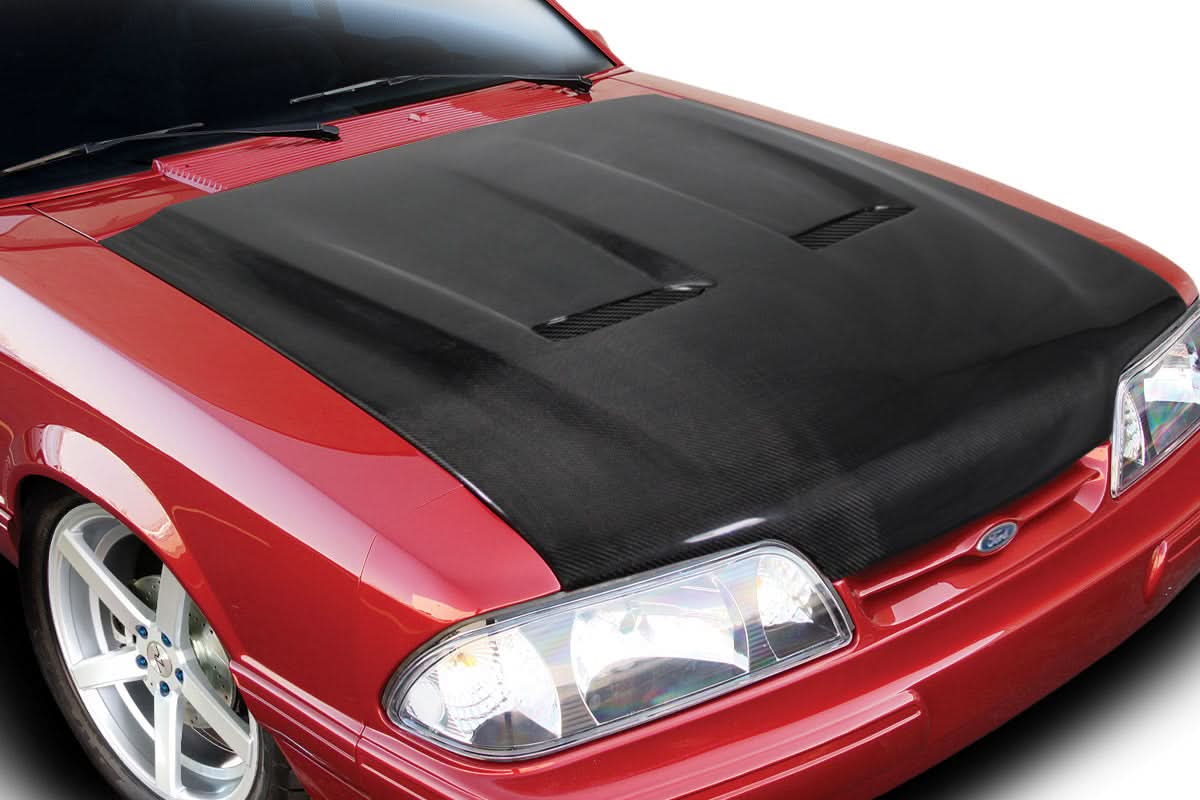 1987-1993 Ford Mustang Heat Extractor Hood - Carbon Fiber