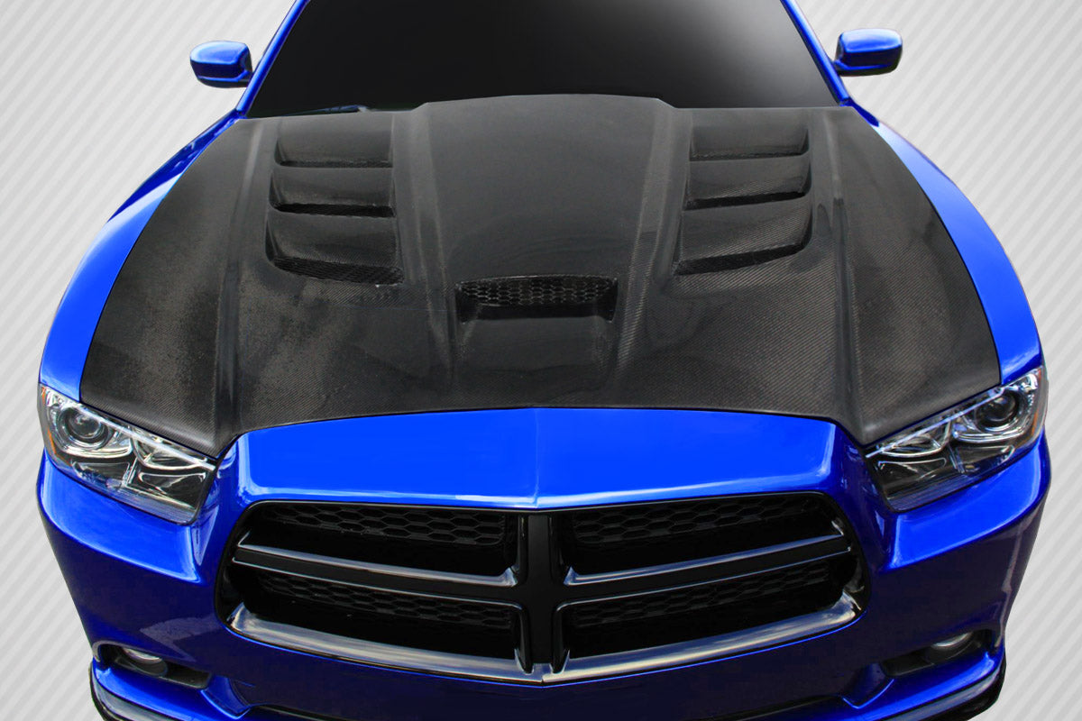 2011-2014 Dodge Charger Viper Look Hood - Carbon Fiber