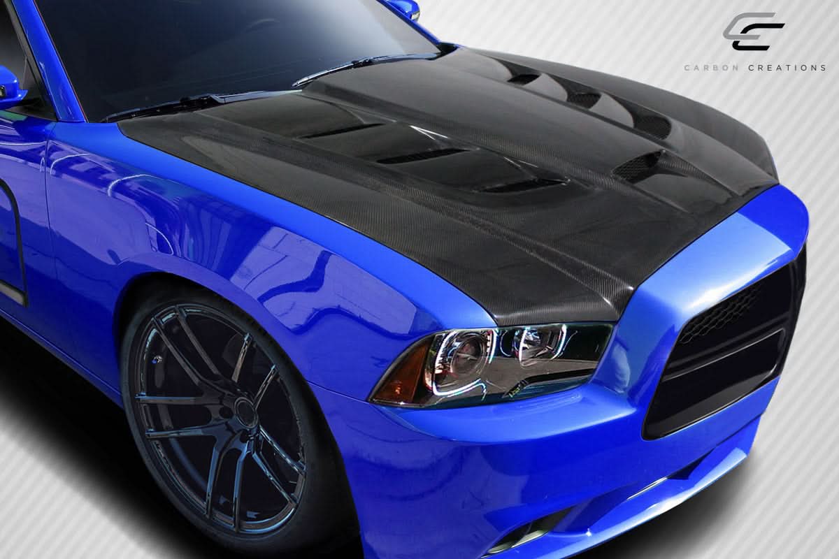 2011-2014 Dodge Charger Viper Look Hood - Carbon Fiber